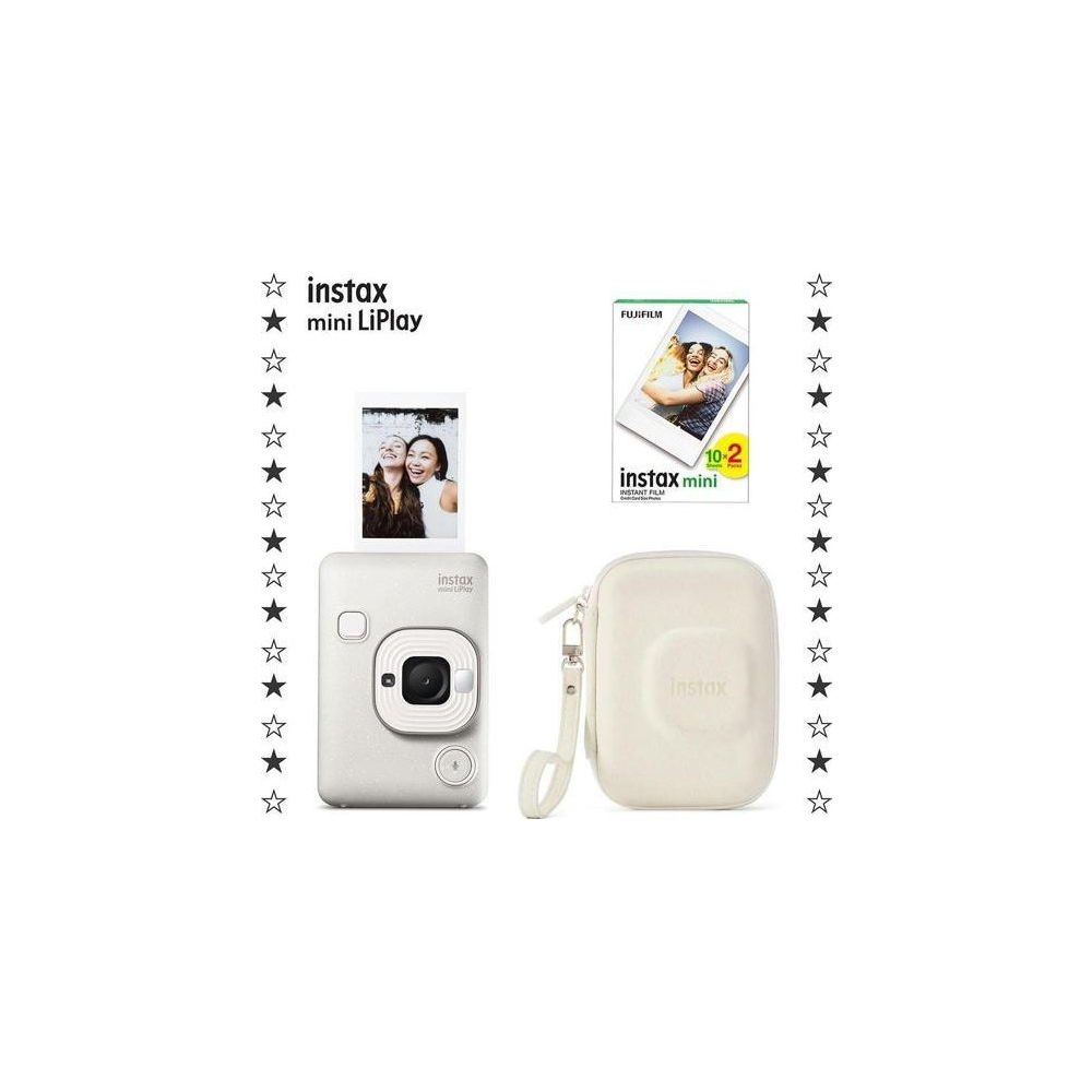 Instax Mini LiPlay Misty White 20'li Film Çanta ve Fotoğraf Makinesi Hediye Seti