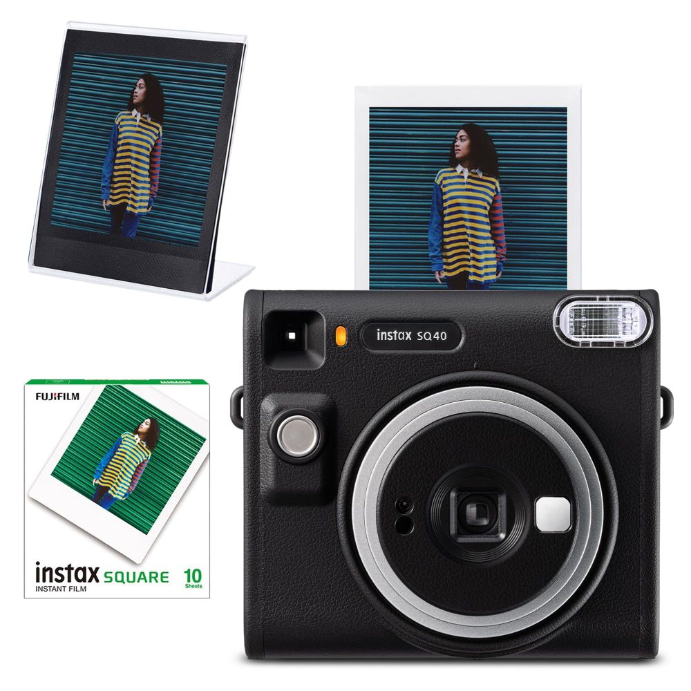 Instax SQ40 Siyah 10'lu Kare Film Pleksi Çerçeve ve Fotoğraf Makinesi