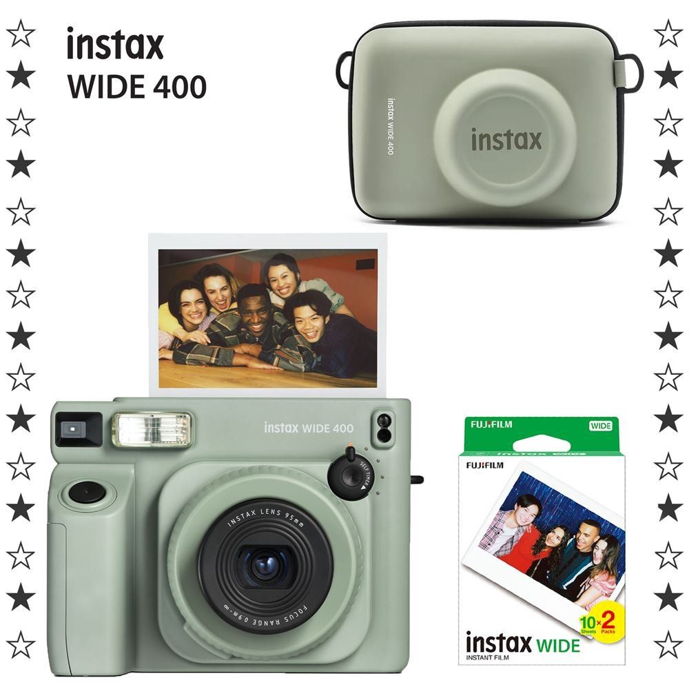 Instax Wide 400 Yeşil 20'li Film Eva Kılıf ve Fotoğraf Makinesi Hediye Seti