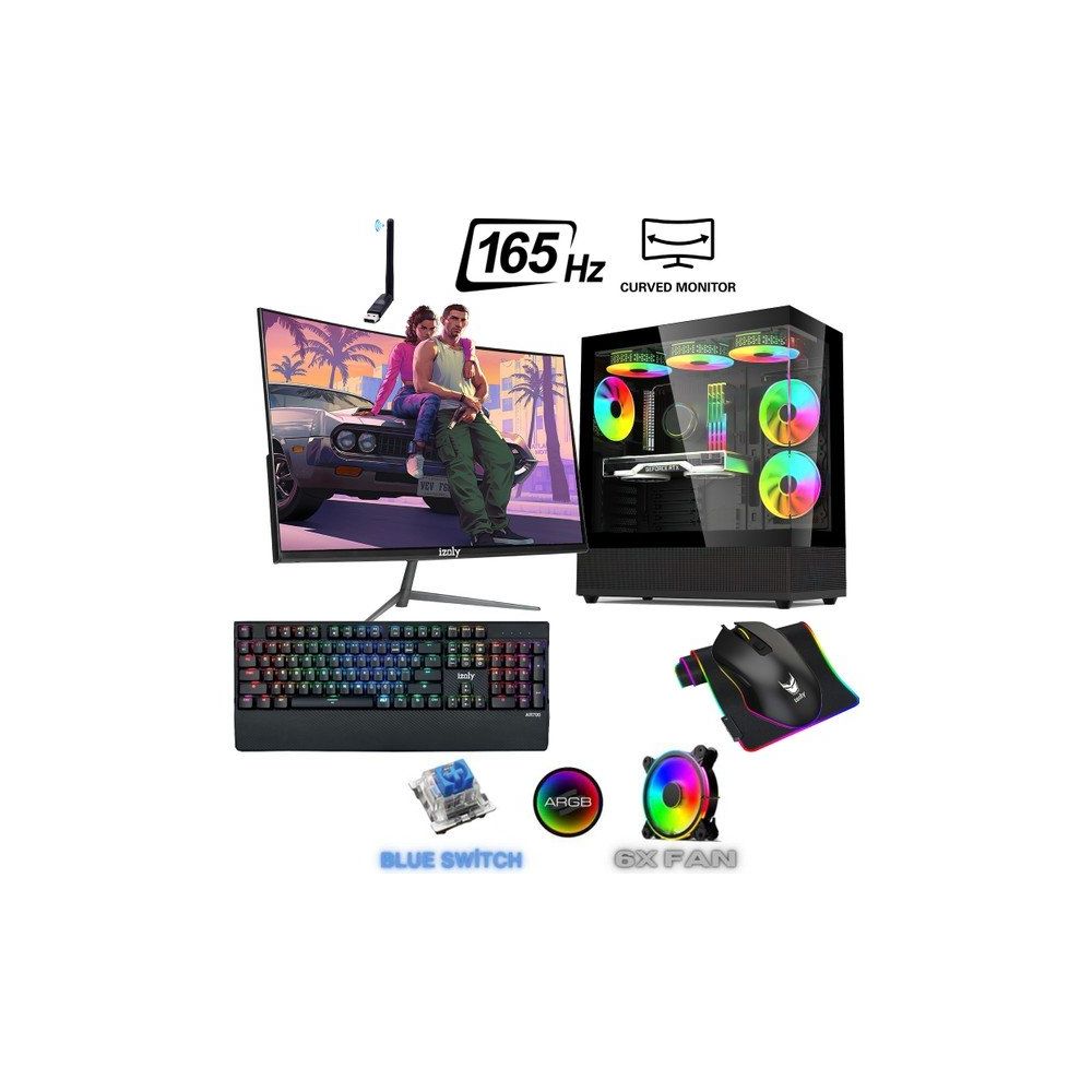 İzoly Alix Ryzen 5 5500 16GB RAM 512GB SSD RTX 2060 Super FreeDOS 24 inç Monitör Oyun Bilgisayarı