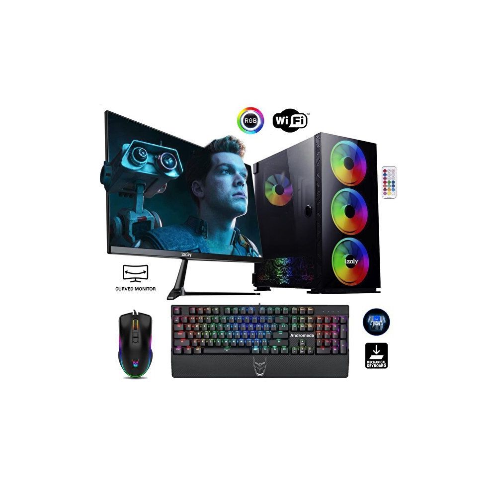 İzoly Anubarak X i5-10400F 16GB RAM 256GB SSD GTX 1660 Super FreeDOS 24 inç Monitör Oyun Bilgisayarı