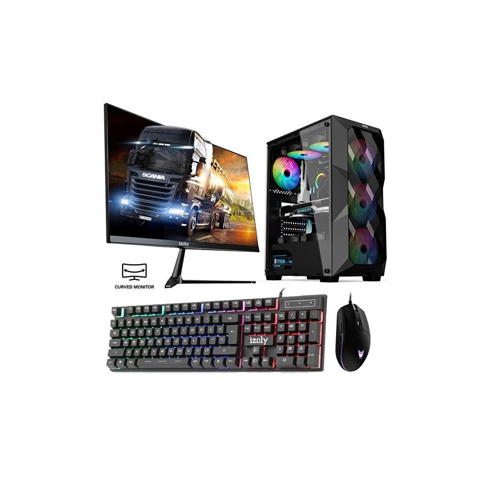 İzoly Banette X i3-10100F 16GB RAM 512GB SSD GTX 1660 Super FreeDOS 24 inç Monitör Oyun Bilgisayarı