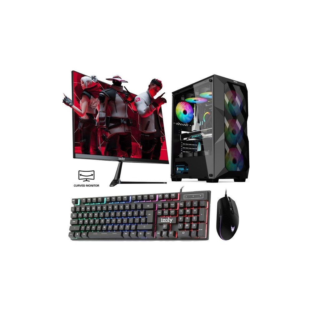 İzoly Beldum X i3-10100F 16GB RAM 256GB SSD RX 580 FreeDOS 24 inç Monitör Oyun Bilgisayarı