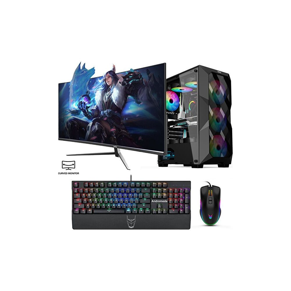 İzoly Beldum Y i3-10100F 16GB RAM 256GB SSD RX 580 FreeDOS 27 inç Monitör Oyun Bilgisayarı
