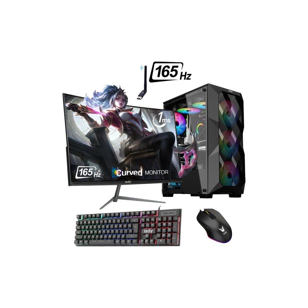 İzoly Entei X i3-12100F 16GB RAM 512GB SSD RX 580 FreeDOS 24 inç Monitör Oyun Bilgisayarı
