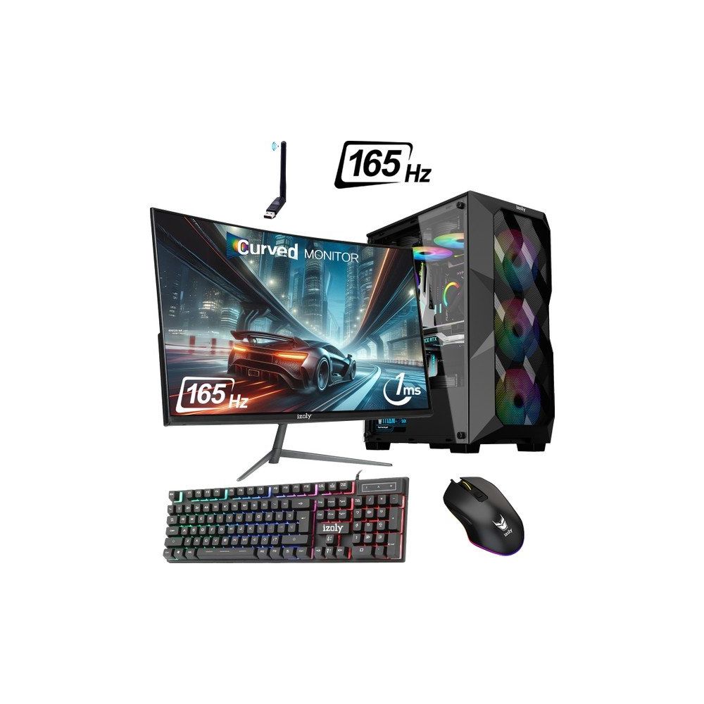 İzoly Flygon X i3-12100F 16GB RAM 256GB SSD RTX 2060 Super FreeDOS 24 inç Monitör Oyun Bilgisayarı