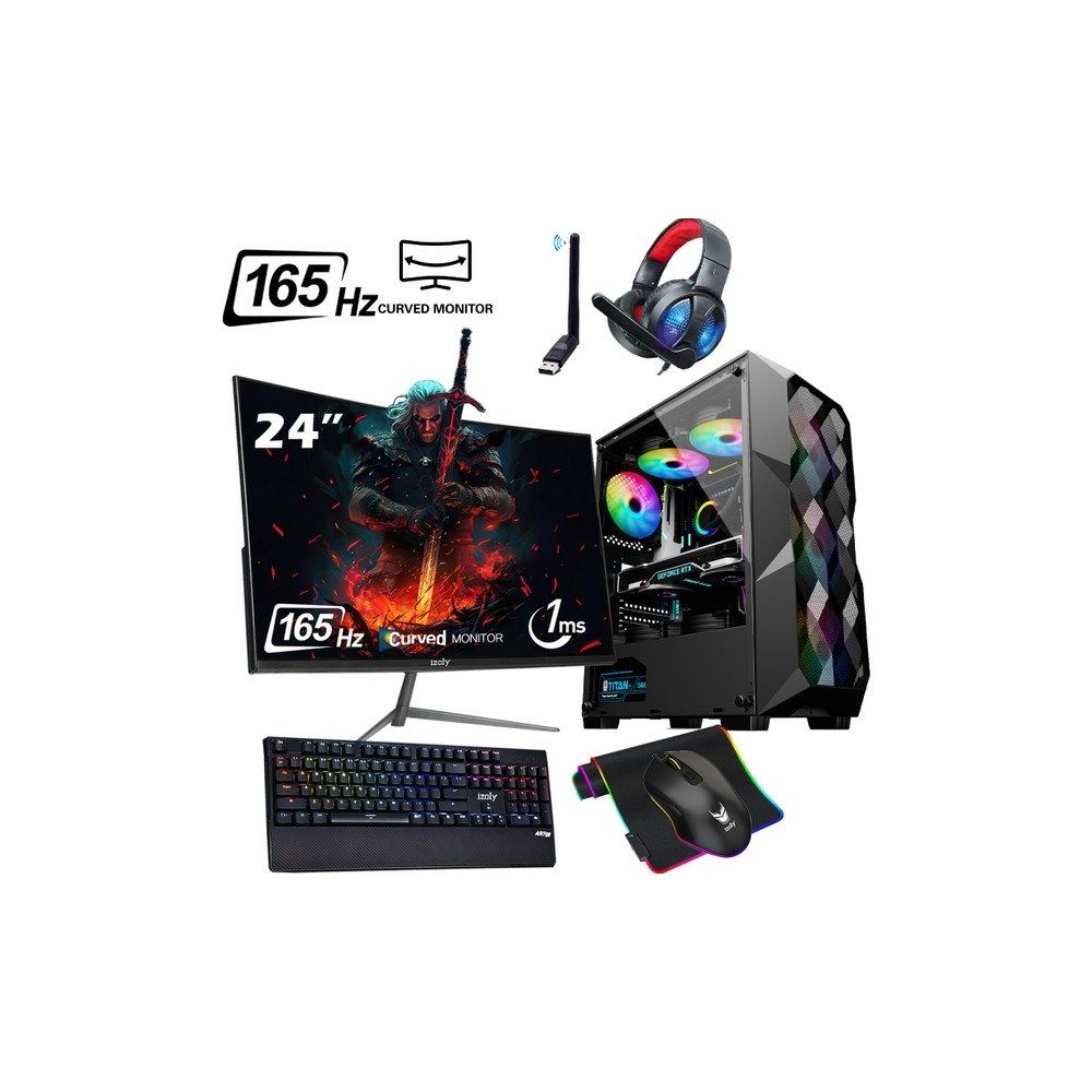 İzoly Geralt i5-10400F 16GB RAM 512GB SSD 8GB RX 580 FreeDOS 24 inç Monitör Oyun Bilgisayarı
