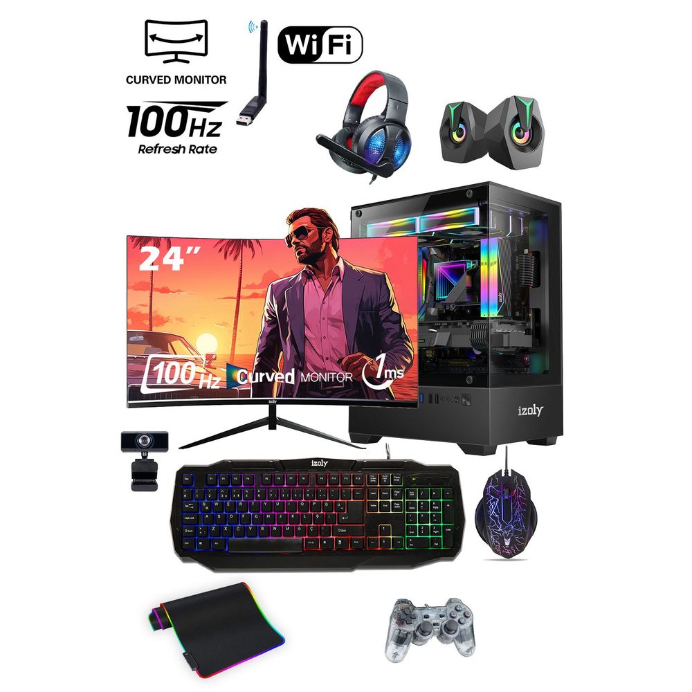 Izoly N12X i5-3470 16GB RAM 1TB HDD 256GB SSD GT 740 24" Monitör Oyun Bilgisayarı