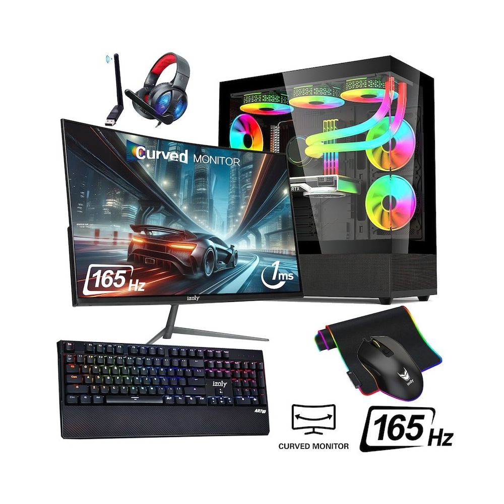 İzoly Night City i7-12700F 32GB RAM 1TB SSD 8GB RTX 4060 FreeDOS 24 inç Monitör Oyun Bilgisayarı