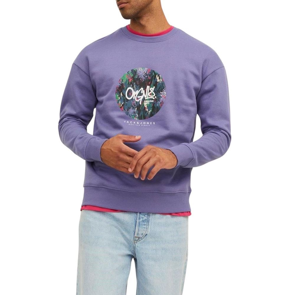 Jack & Jones Jorsilverlake Sweat Crew Neck LN Koyu Lila Erkek