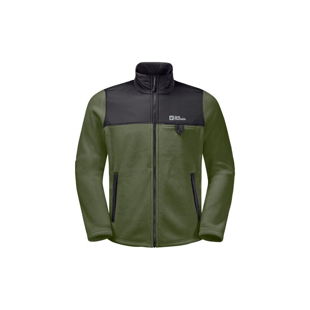 Jack Wolfskin 1709982-4129 Haki Dna Grizzly Fz Erkek Outdoor Polar