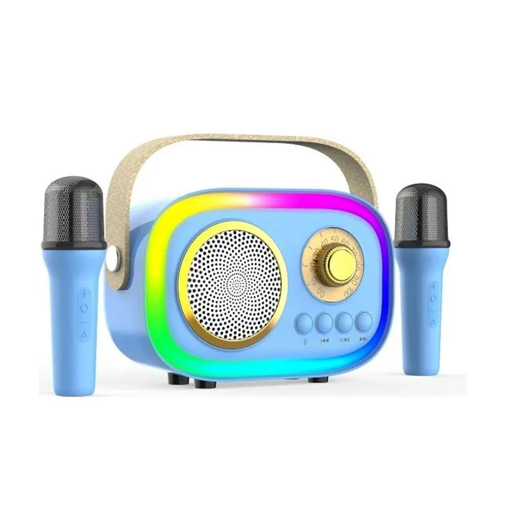 Jhy K5 Mavi 2 Mikrofonlu Bluetooth Bağlantılı Karaoke Hoparlör