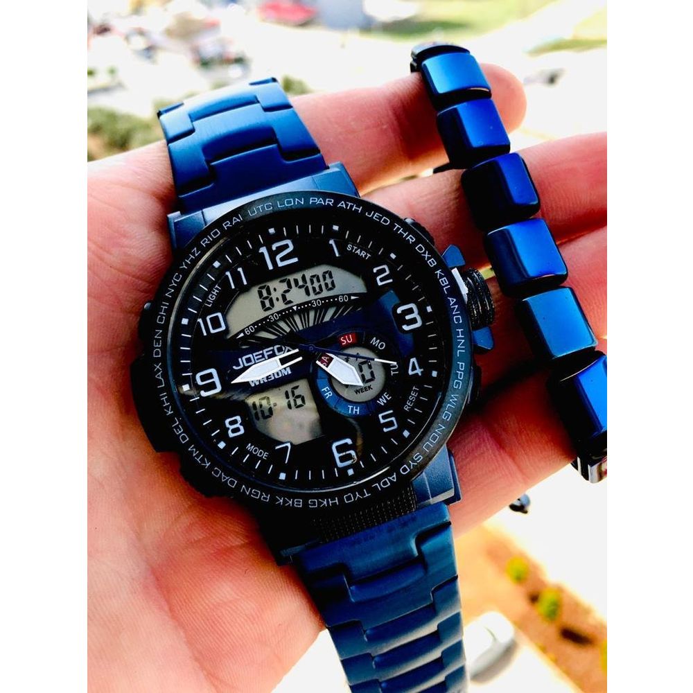 JoeFox Dijital Analog Çelik Kordonlu Erkek Kol Saati Fiyatları | Cimri