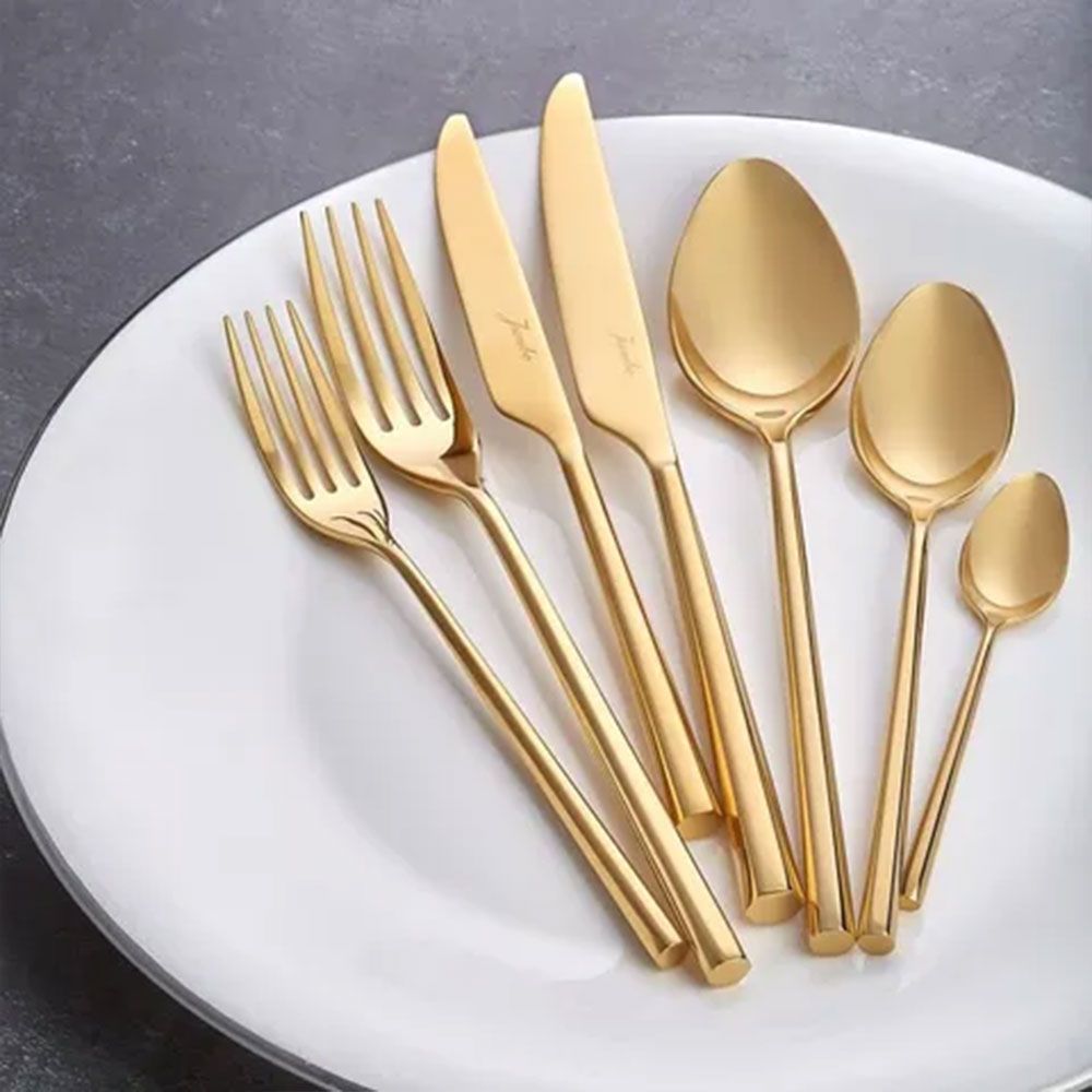 Jumbo 1001 Titanyum Gold 12 Kişilik 84 Parça Çatal Kaşık Bıçak