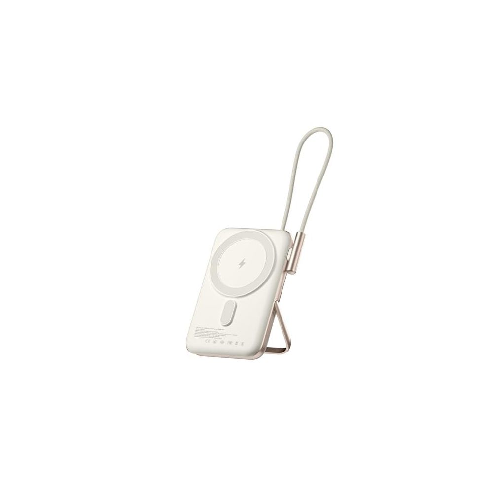 Juo 10.000 mAh 20W Beyaz Dahili Type-C Kablolu Taşınabilir Standlı Hızlı Şarj Cihazı Magsafe Powerbank