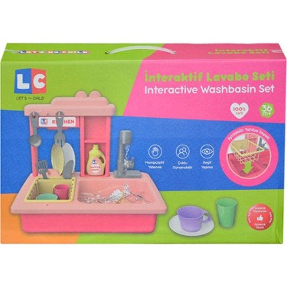 Kanz Enfal Oyuncak LC-30916 12 inç Pilli İnteraktif Lavabo Seti