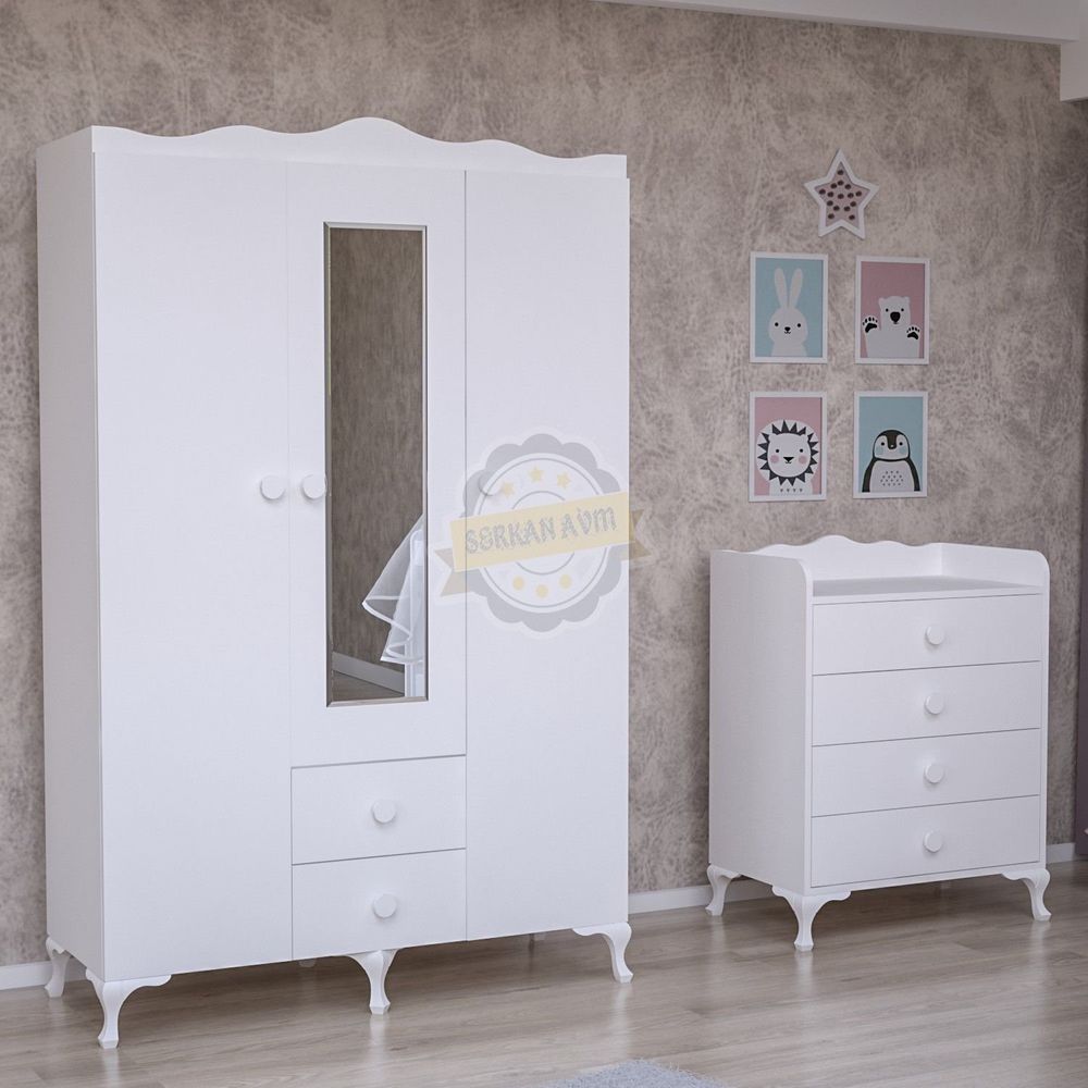 3 Kapakli Aynali Dolap 4 Cekmeceli Sifonyer Bebek Odasi Fiyatlari