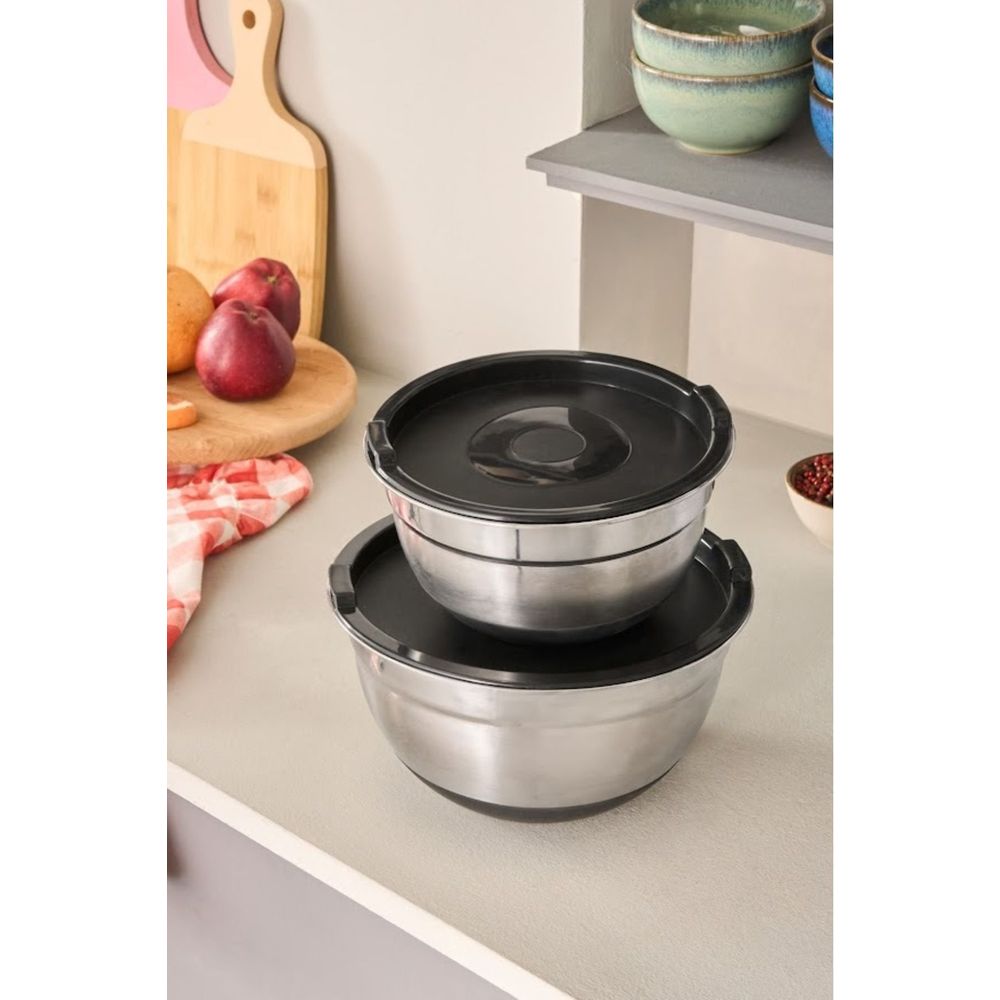 Karaca Mastermaid Siyah 2'li Çelik Karıştırma-Saklama Kabı Fiyatları