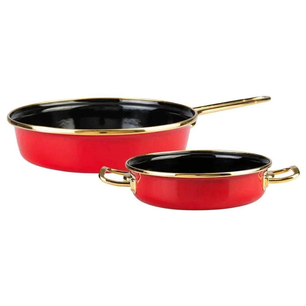 Karaca Retro Emaye Kırmızı Tava Sahan Set Fiyatları