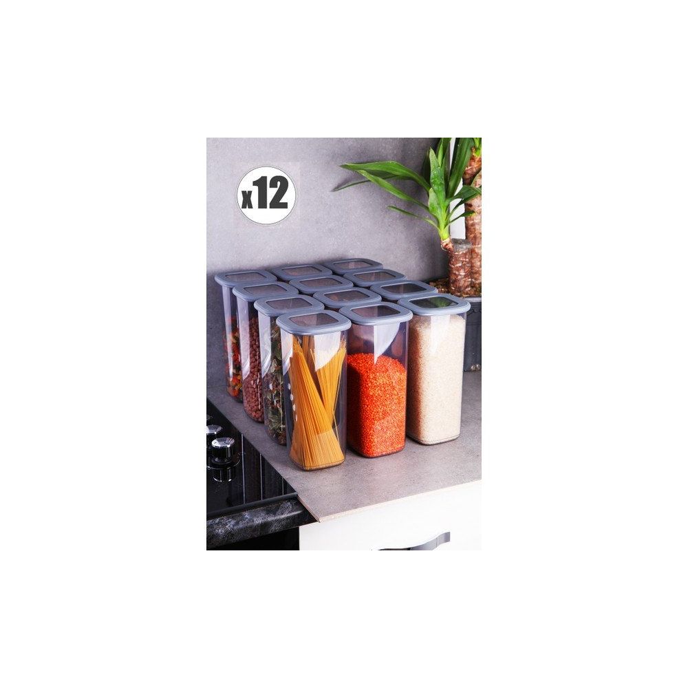 Kitchen Life 12 Adet 1750 ml Süper Set Jumbo Boy Erzak Saklama