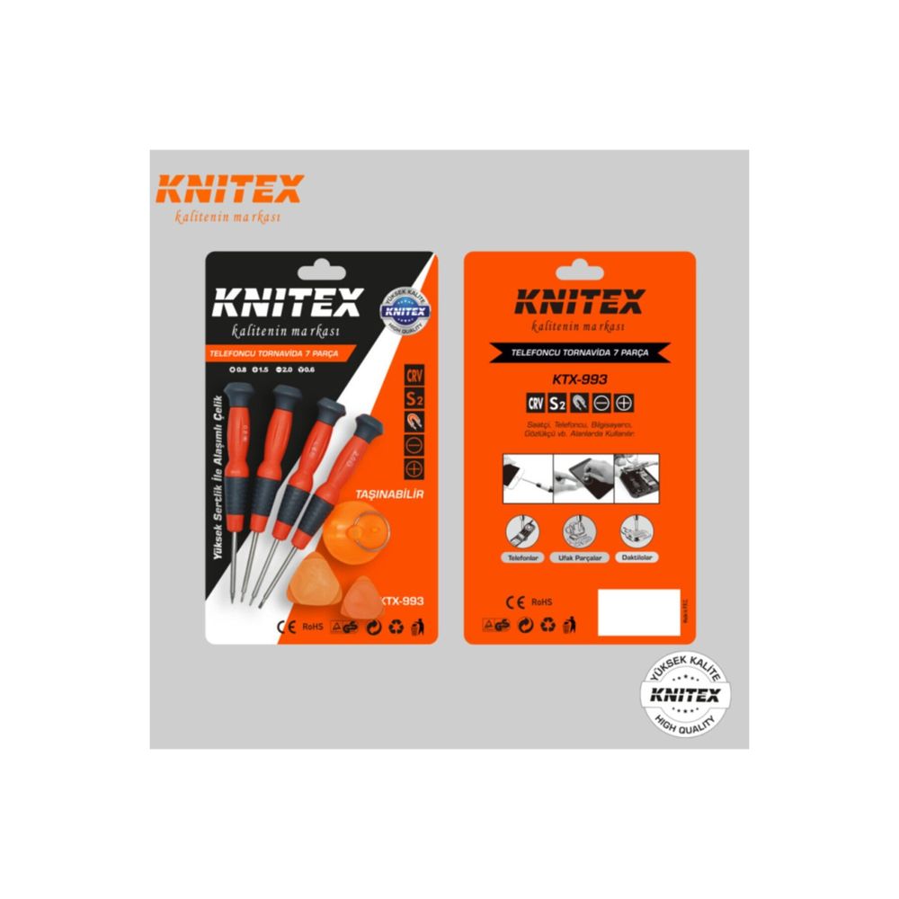 Knitex KTX-993 7 Parça Telefoncu Tornavida Seti Fiyatları
