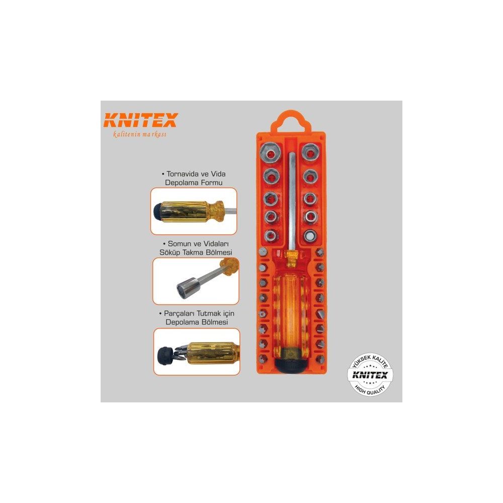 Knitex KTX034 28 Parça Değişken Bits Uçlu Tornavida Seti Fiyatları