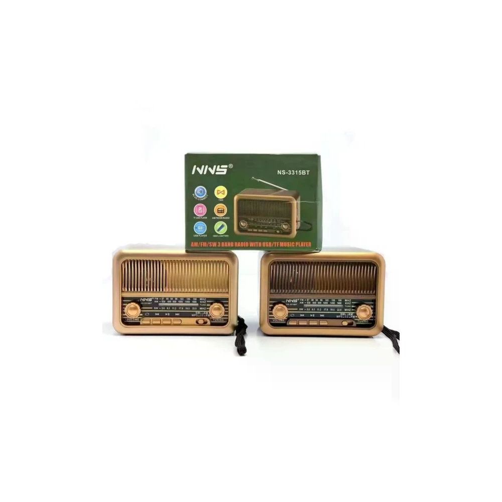 Knstar NNS NS-3315BT Taşınabilir Nostaljik Radyo Bluetooth Hoparlör