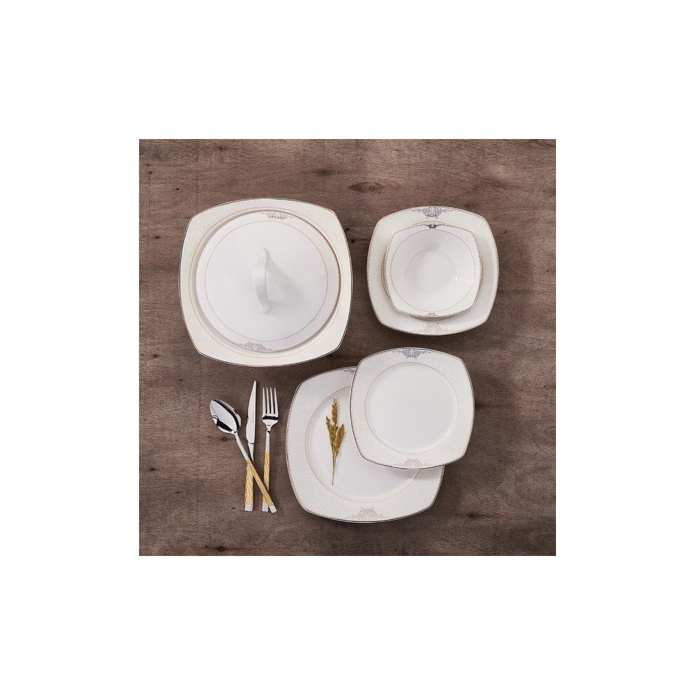 Korkmaz A8126 Mona Collection 60 Parca Kare Yemek Takimi Fiyatlari