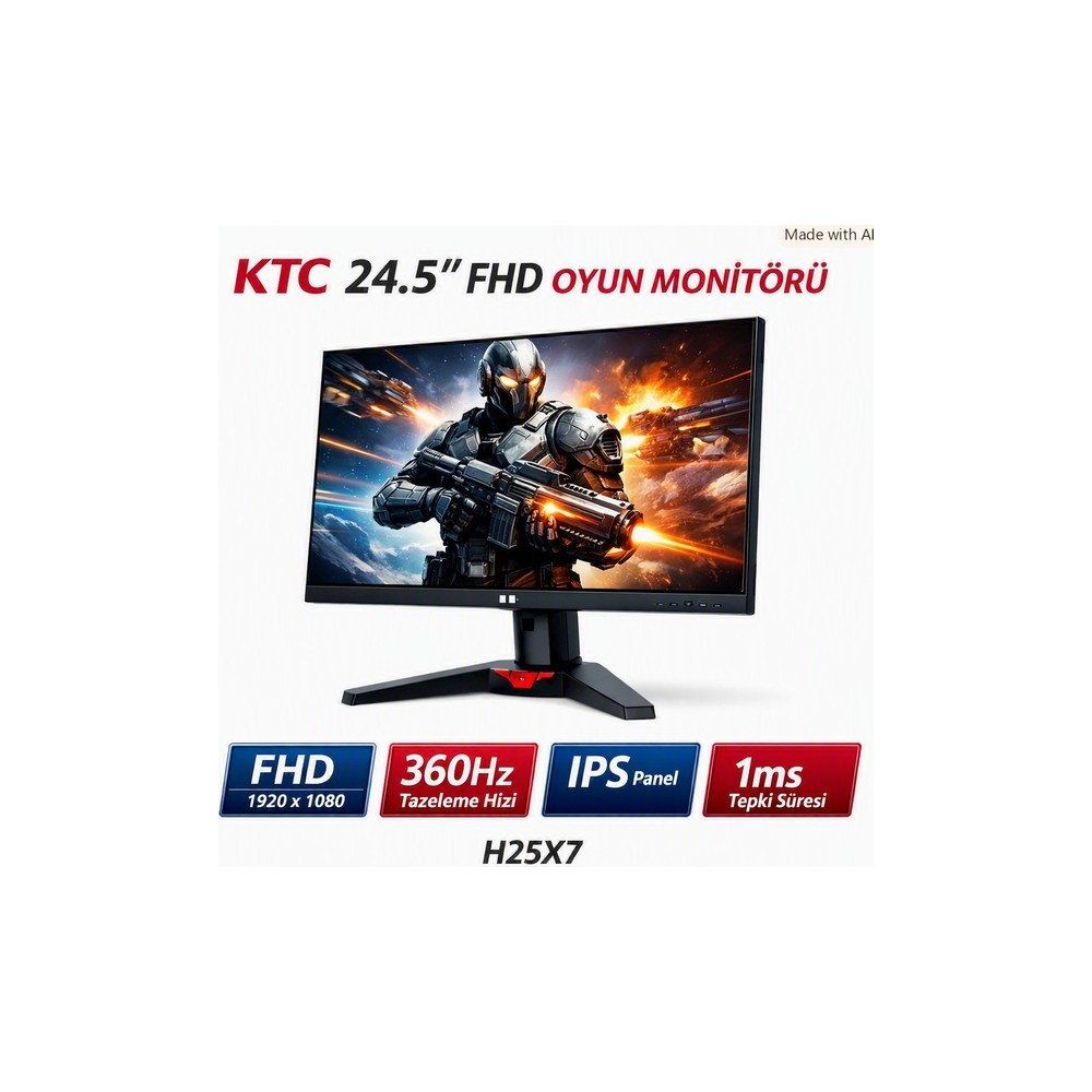 KTC H25X7 24.5 inç 360 Hz 1 ms Full HD IPS Gaming Monitör