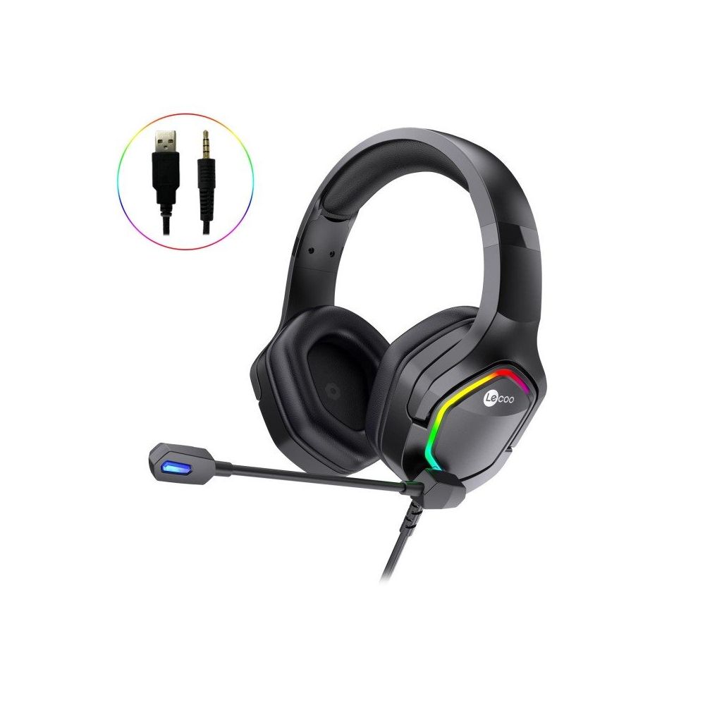Lecoo HT403 3.5 mm Jack+USB Kulak Üstü RGB Gaming Oyuncu Kulaklığı