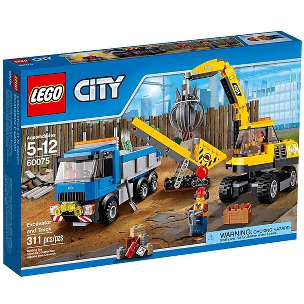 lego truck and excavator