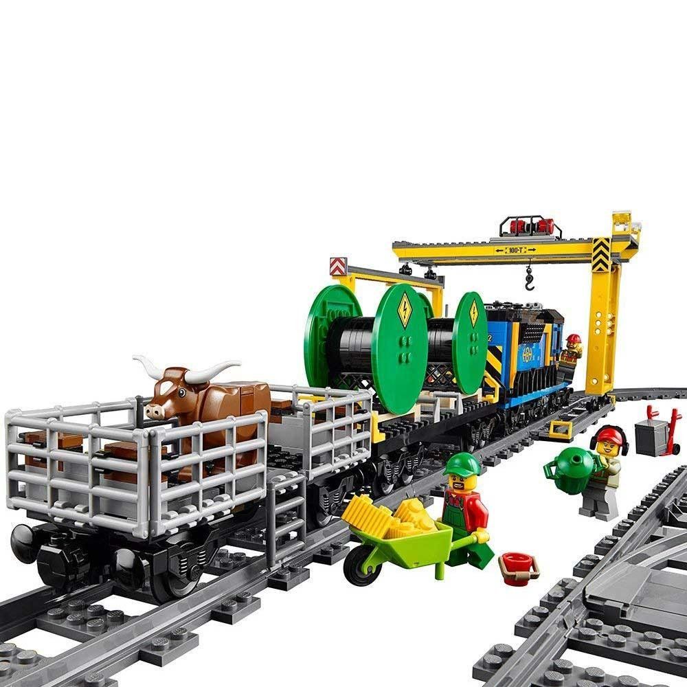 lego blue cargo train