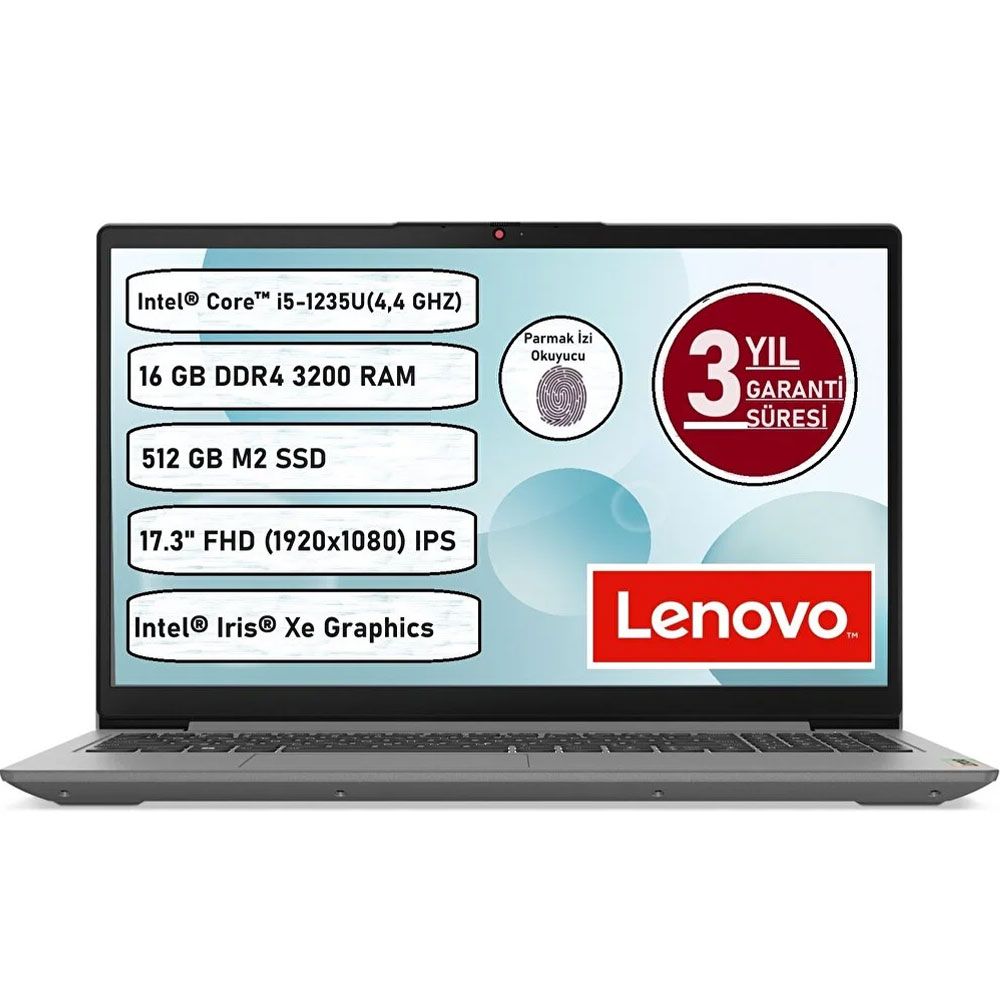 Lenovo IdeaPad 3 17IAU7 82RL00CLTX i5-1235U 16GB RAM 512GB SSD