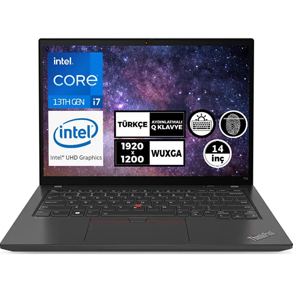 Lenovo T14 21HES96TZX i7-1355U 16GB RAM 512GB SSD FreeDOS 14 inç Laptop - Notebook