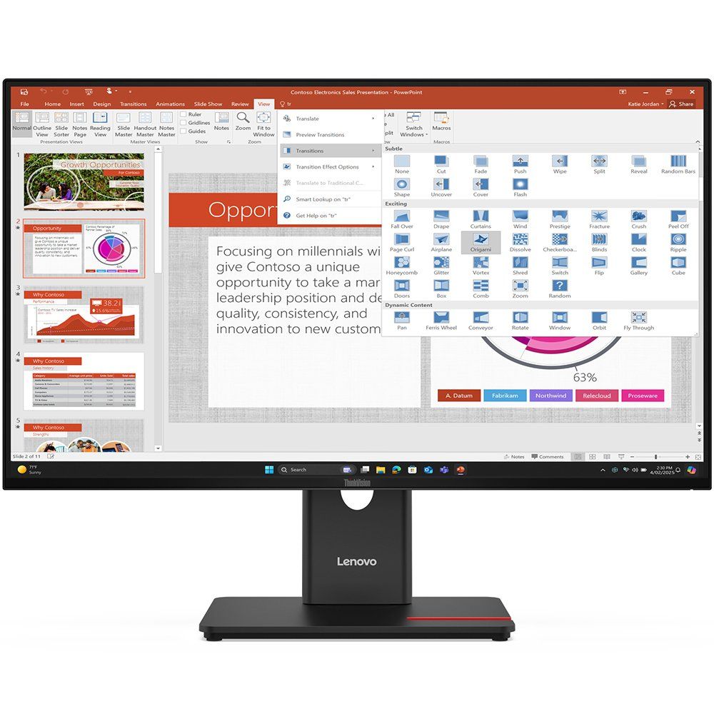 Lenovo ThinkVision T27-40 64A5MAT6TK 27 inç 48Hz 4ms Pivot Monitör