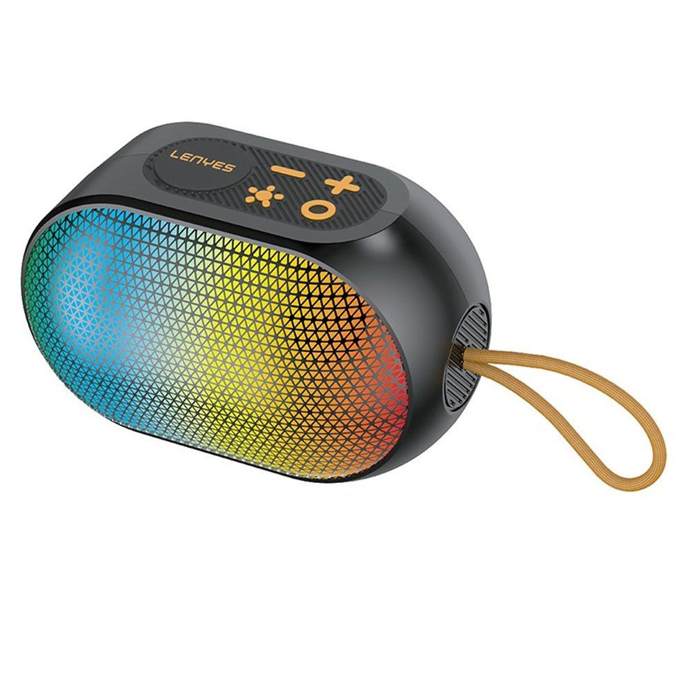 Lenyes S212 RGB Işıklı Askılı Taşınabilir Kablosuz Siyah Bluetooth Hoparlör