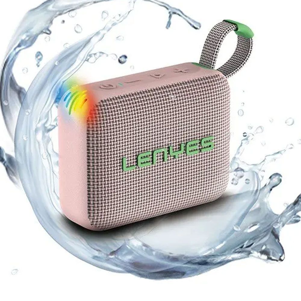 Lenyes S216 V5.3 Pembe Su Geçirmez Özellikli Rgb Işıklı Askılı Mini Bluetooth Speaker Hoparlör