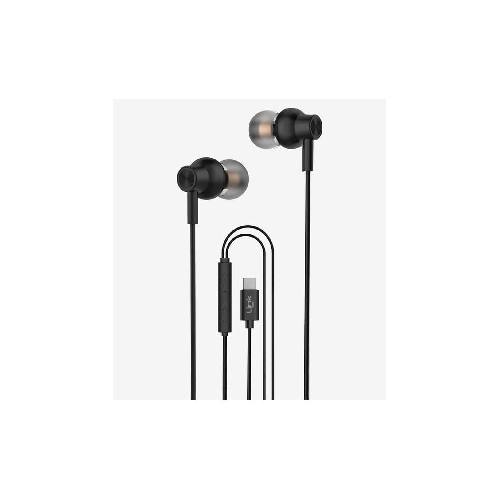 Linktech H72 Mikrofonlu Yüksek Baslı Siyah Kulak İçi Type-C Kablolu Kulaklık
