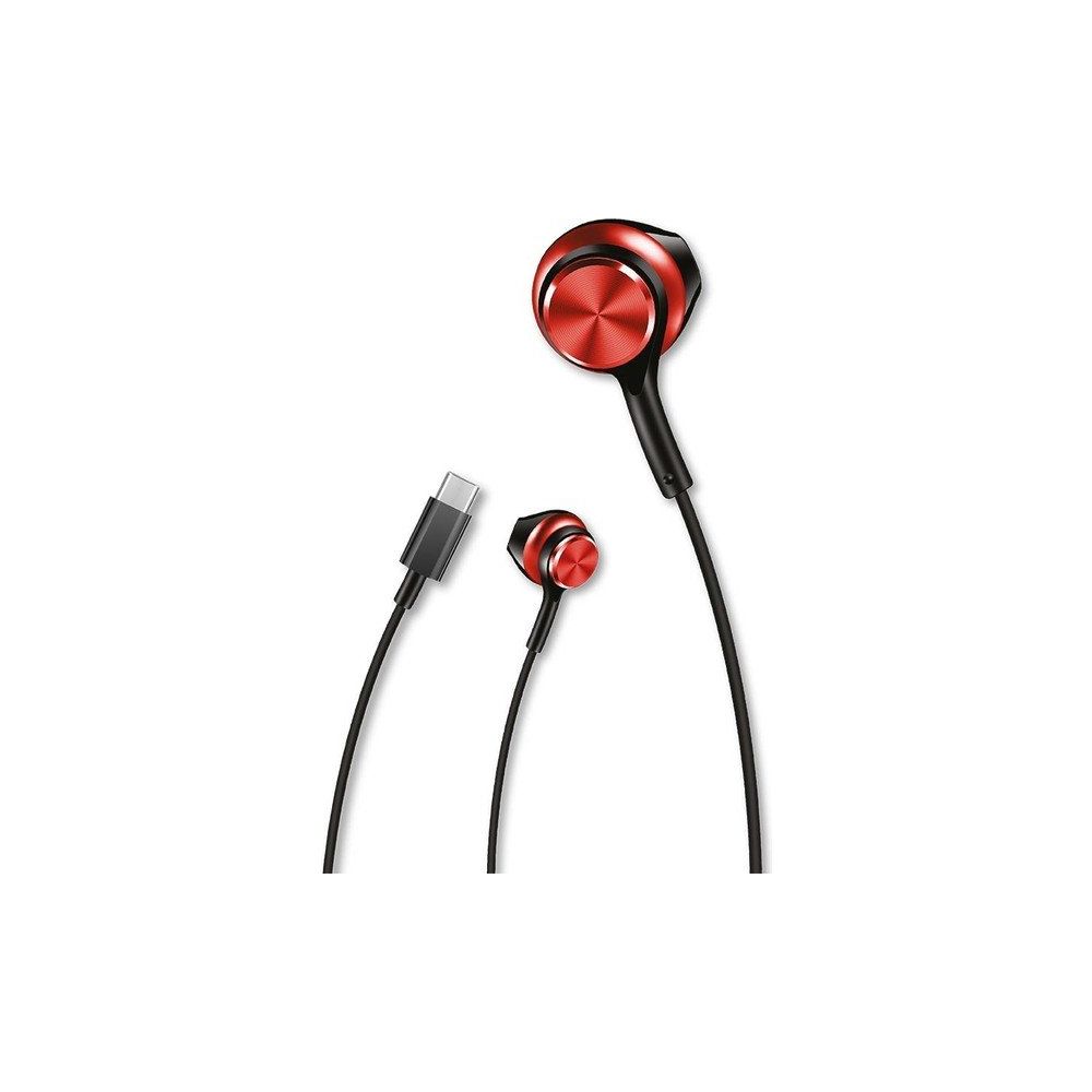Linktech H75 Type-C Stereo Kırmızı Kulak İçi Kablolu Kulaklık