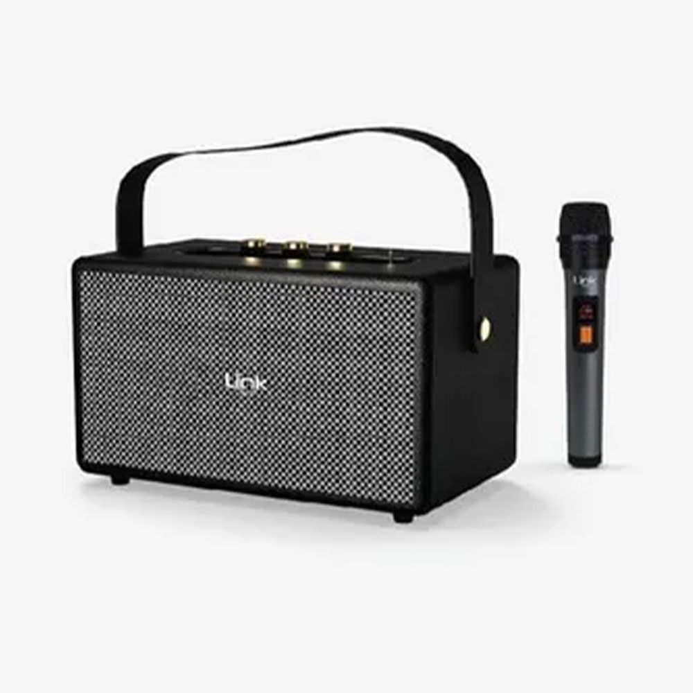 Linktech M402 Retro Taşınabilir Mikrofonlu Siyah Bluetooth Hoparlör