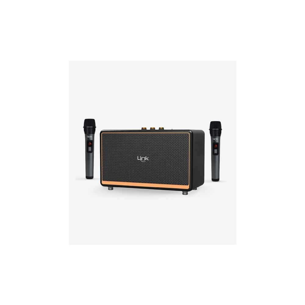 Linktech M408 100W Premium Mikrofonlu Retro Siyah Bluetooth Hoparlör