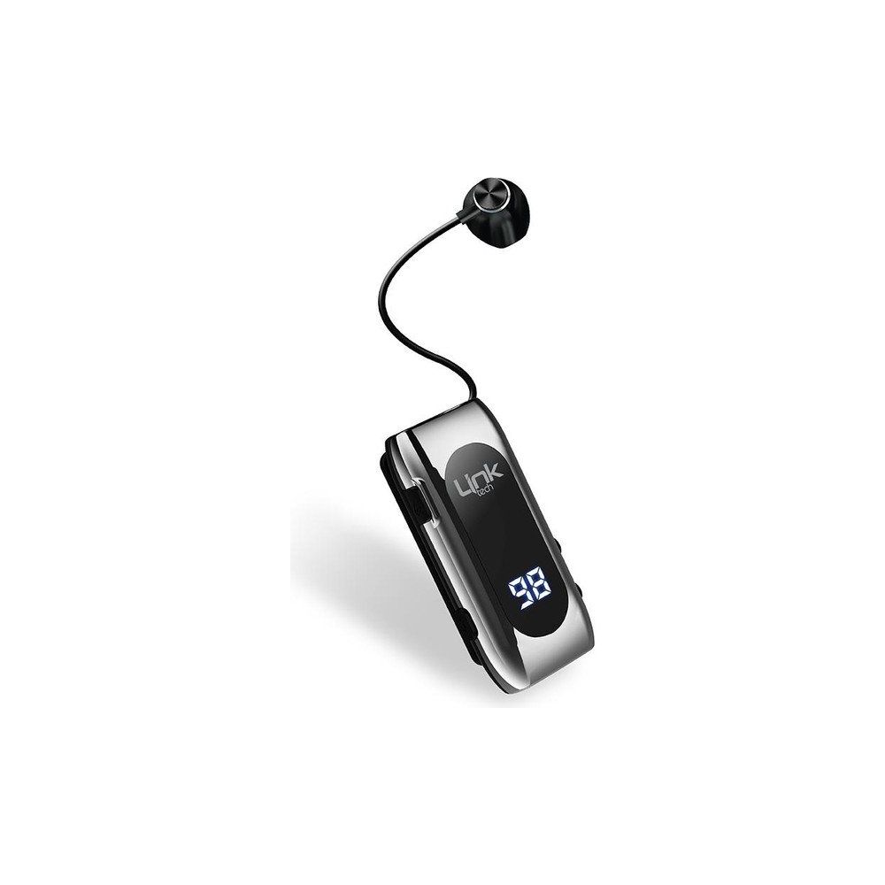 LinkTech V80 Gri Pro Makaralı Titreşimli Bluetooth Silikonsuz Kulaklık