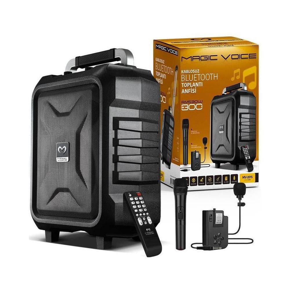 Magicvoice MV-2015 Max 300 W USB-SD-BT Siyah 1E-1Y Mikrofonlu