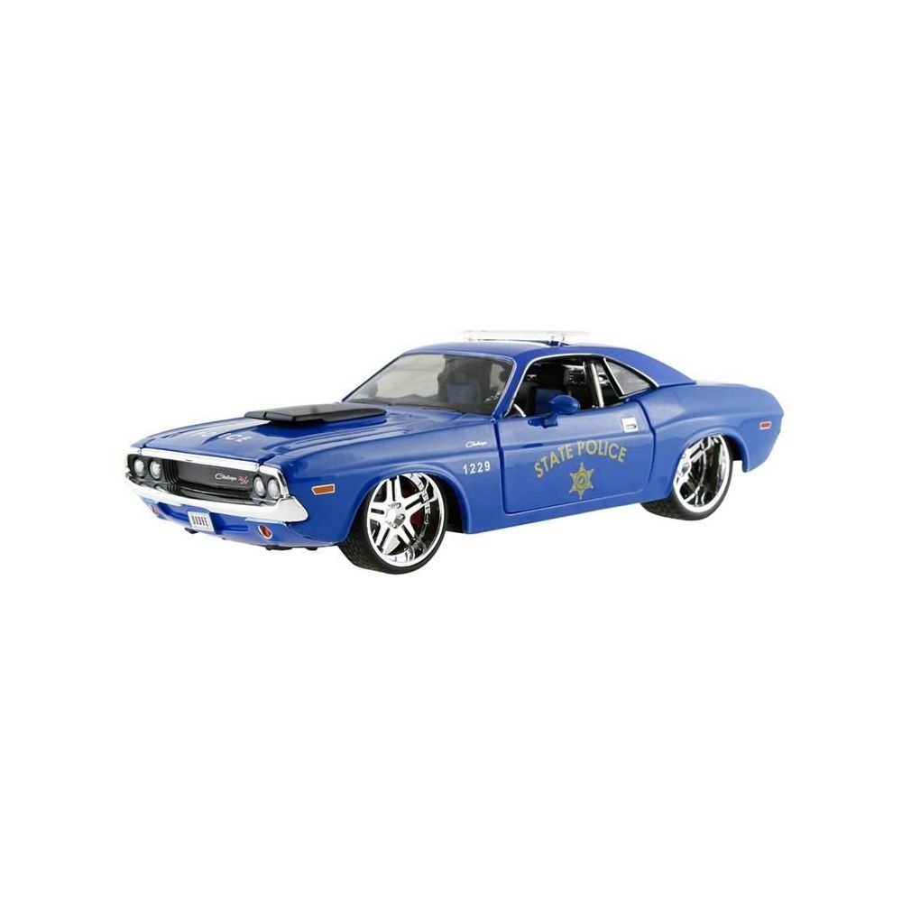 Miniature Dodge Challenger 1970 Maisto 1/24 - Métal Noir Et Jaune - Occasion Excellent état