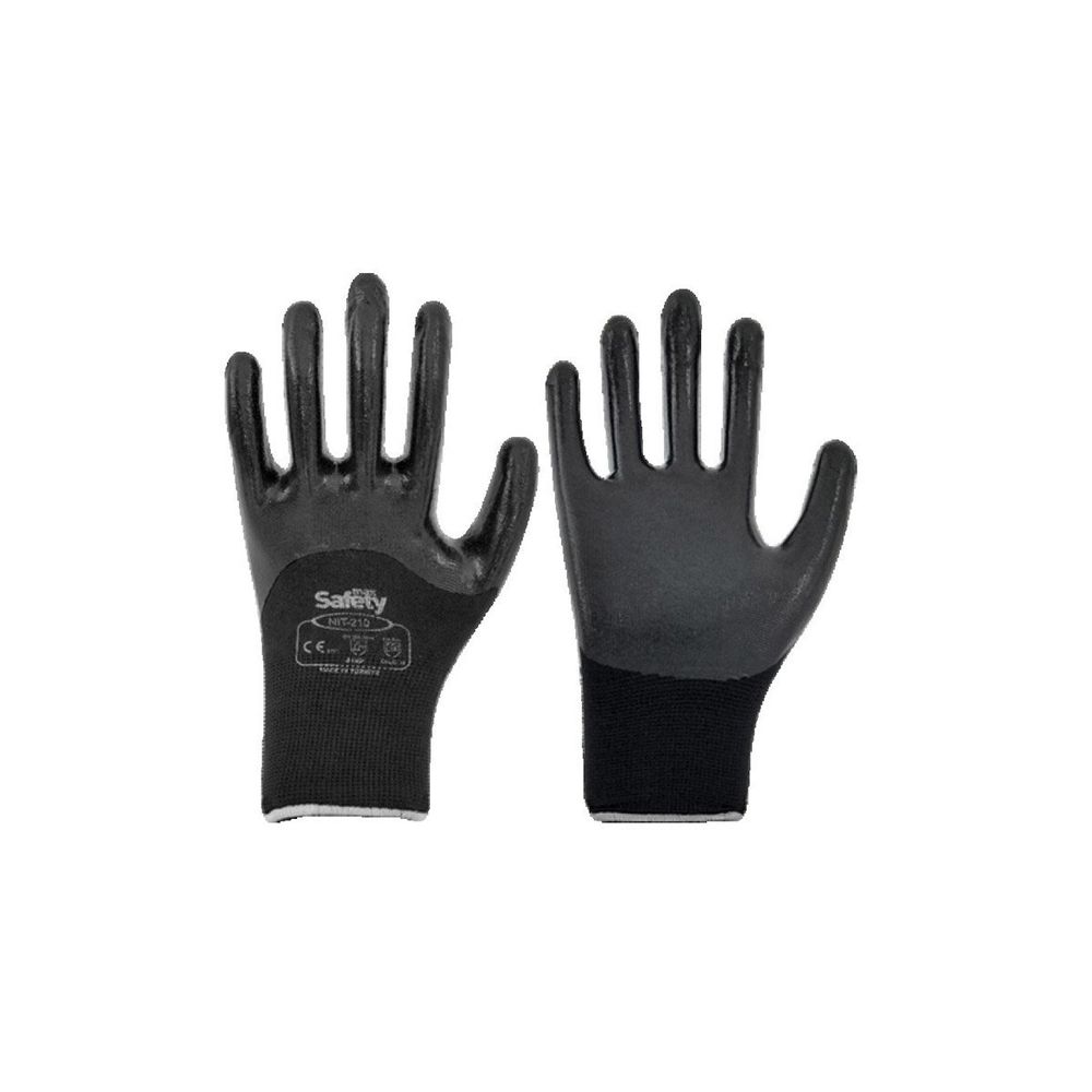 Max Safety NIT2109 No9 Siyah 3/4 Nitril Kaplı Hassas Montaj Eldiveni