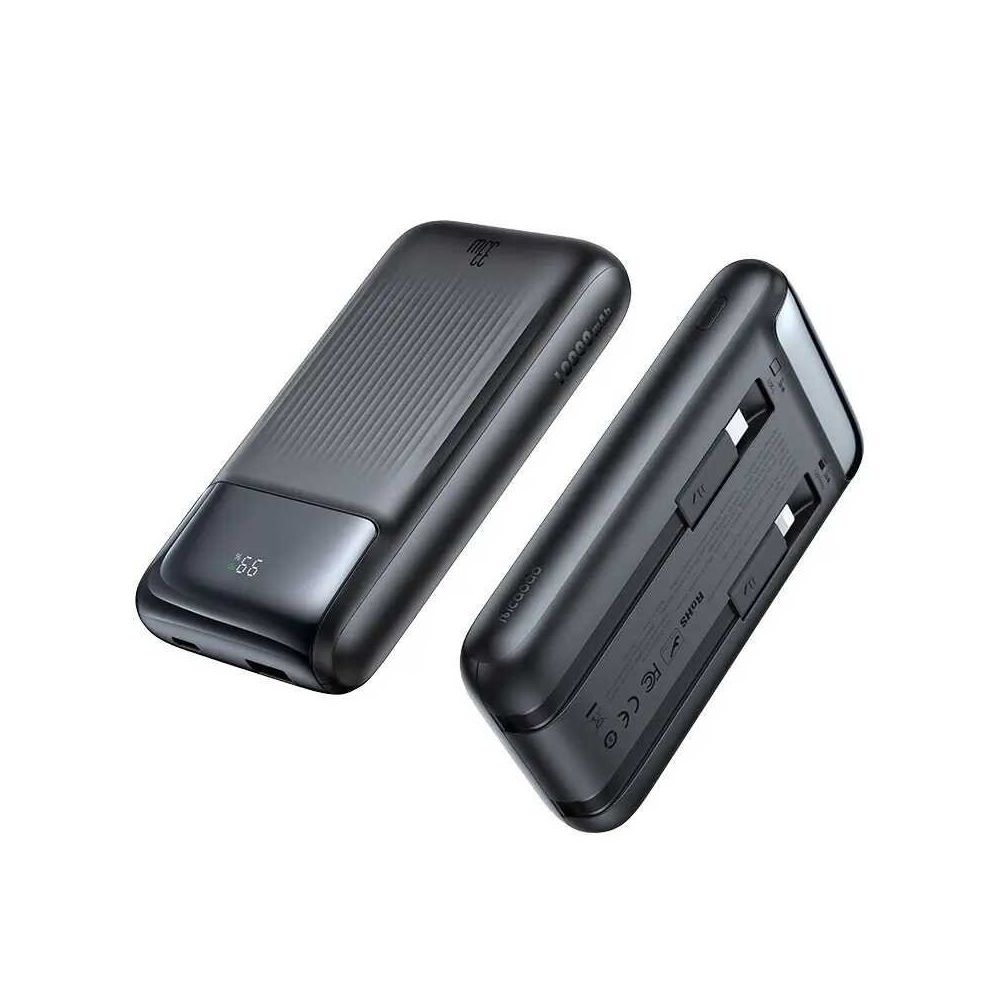 Mcdodo MC-0231 10.000 mAh 33W Siyah Şarj Göstergeli Çift Kablolu Powerbank