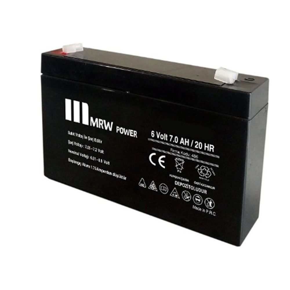 Mervesan MRW-6-7 6 Vdc 7 Ah Kurşun Asit Kuru Tip Akü Fiyatları