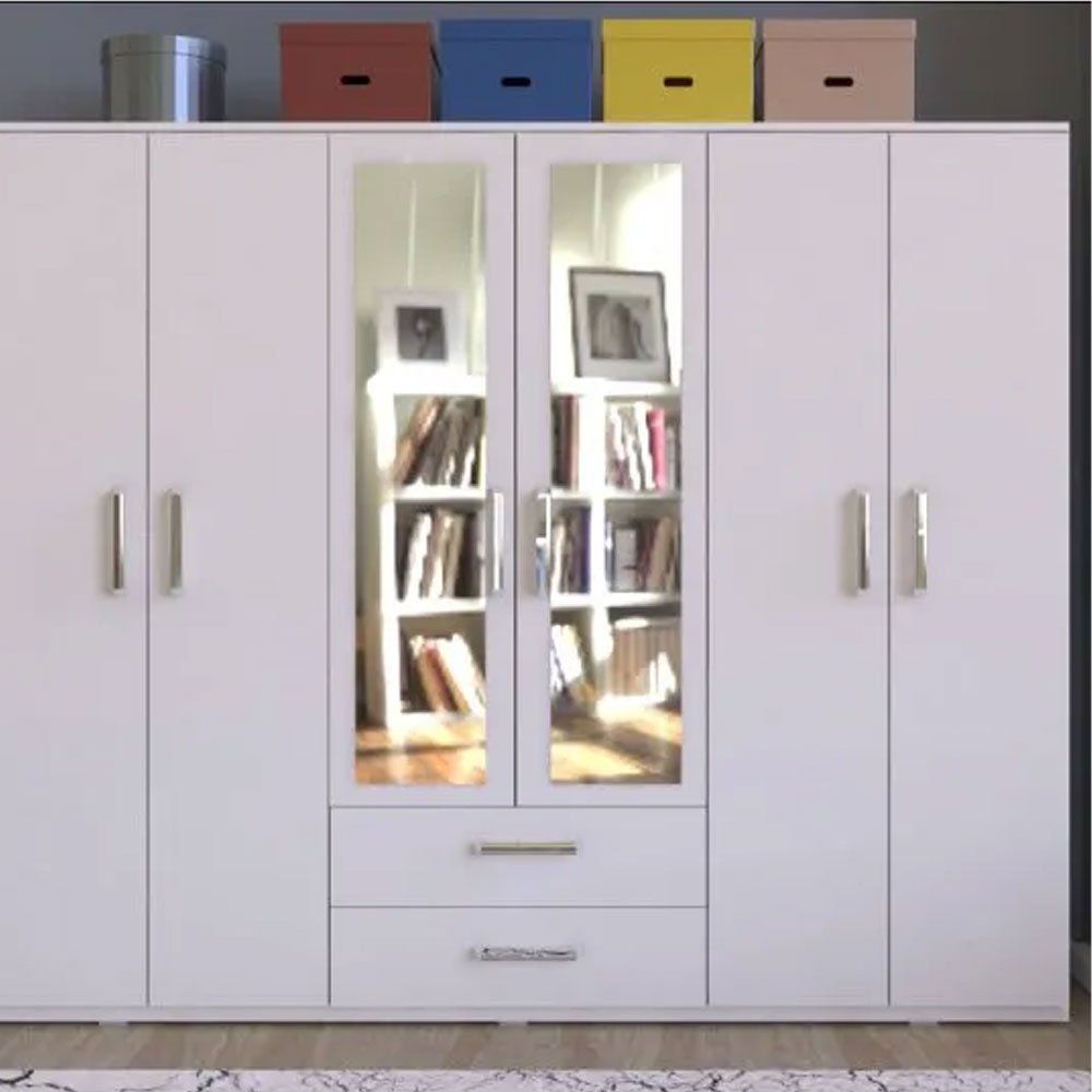 Metalia GM318 Delüx 6 Kapılı 2 Çekmeceli Aynalı Gardolap Fiyatları