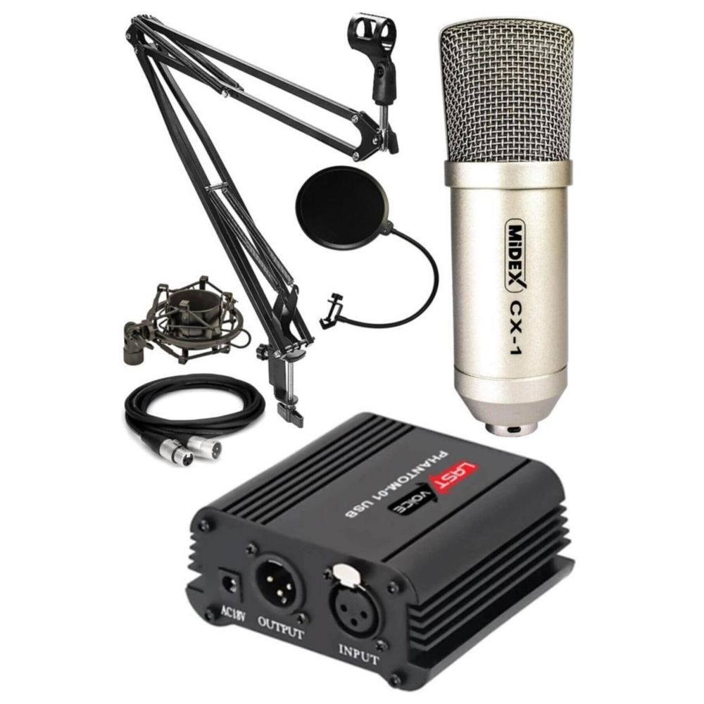 Midex CX1 Condenser Mikrofon Phantom + Stand + Filtre Set Fiyatları