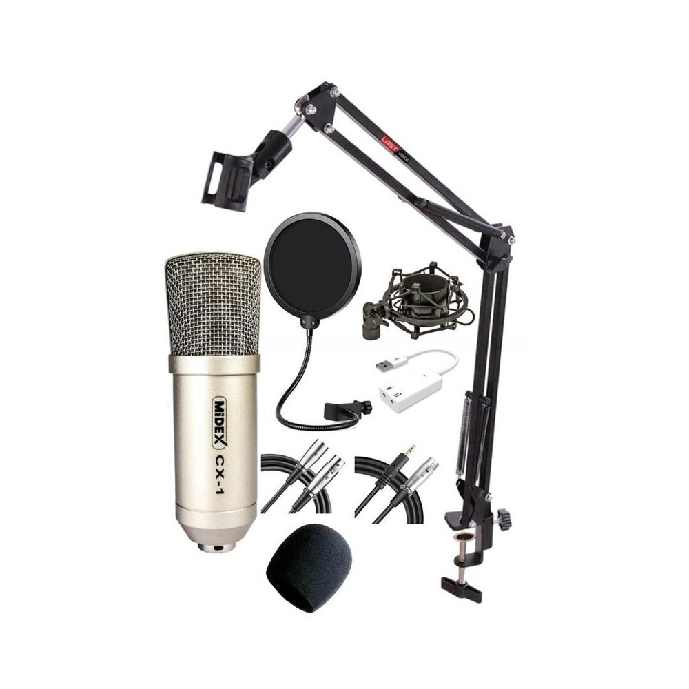 Midex CX1 Condenser Mikrofon Phantom + Stand + Filtre Set